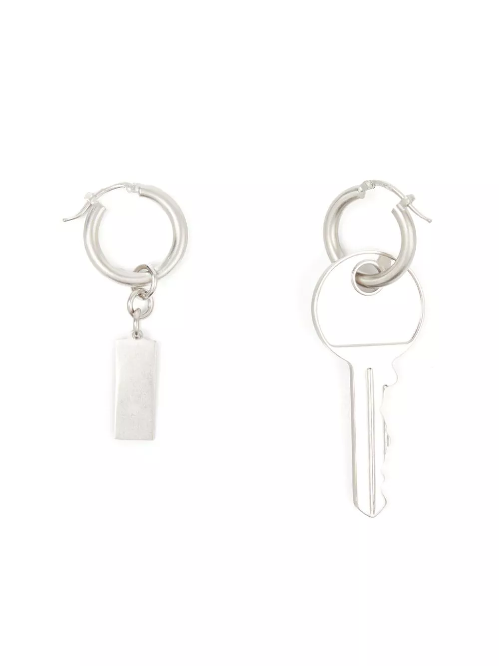 Cheap MM6 Maison Margiela Tag and Key pendant hoop drop earrings Women 0126