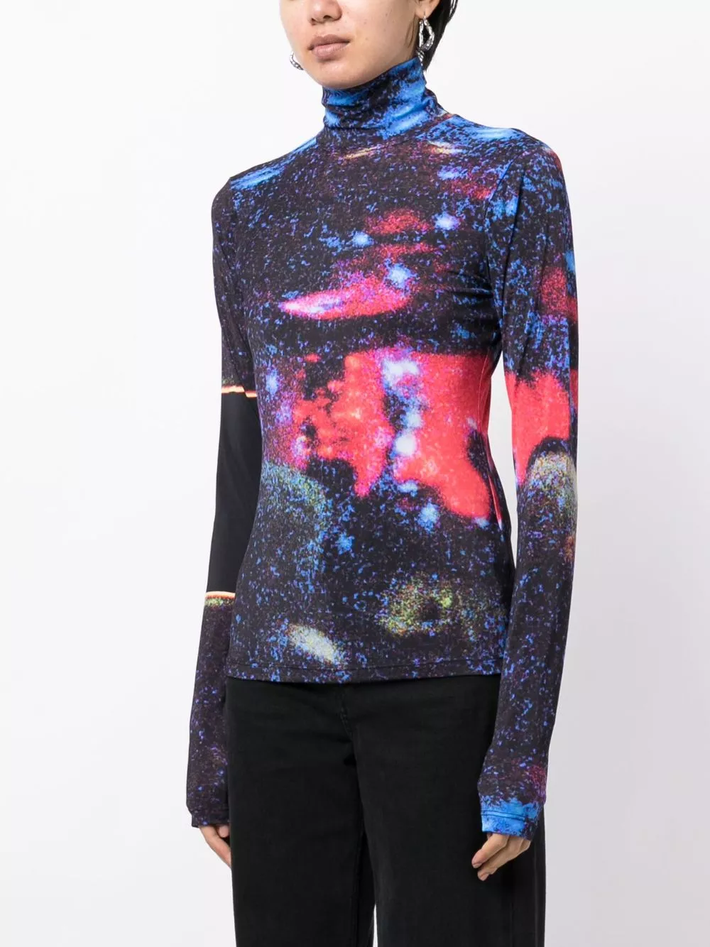 Cheap MM6 Maison Margiela space-print high-neck top Women 0120