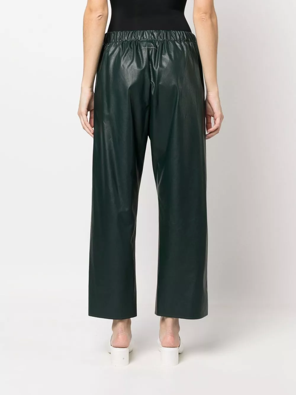 Affordable MM6 Maison Margiela faux-leather cropped trousers Women 0120