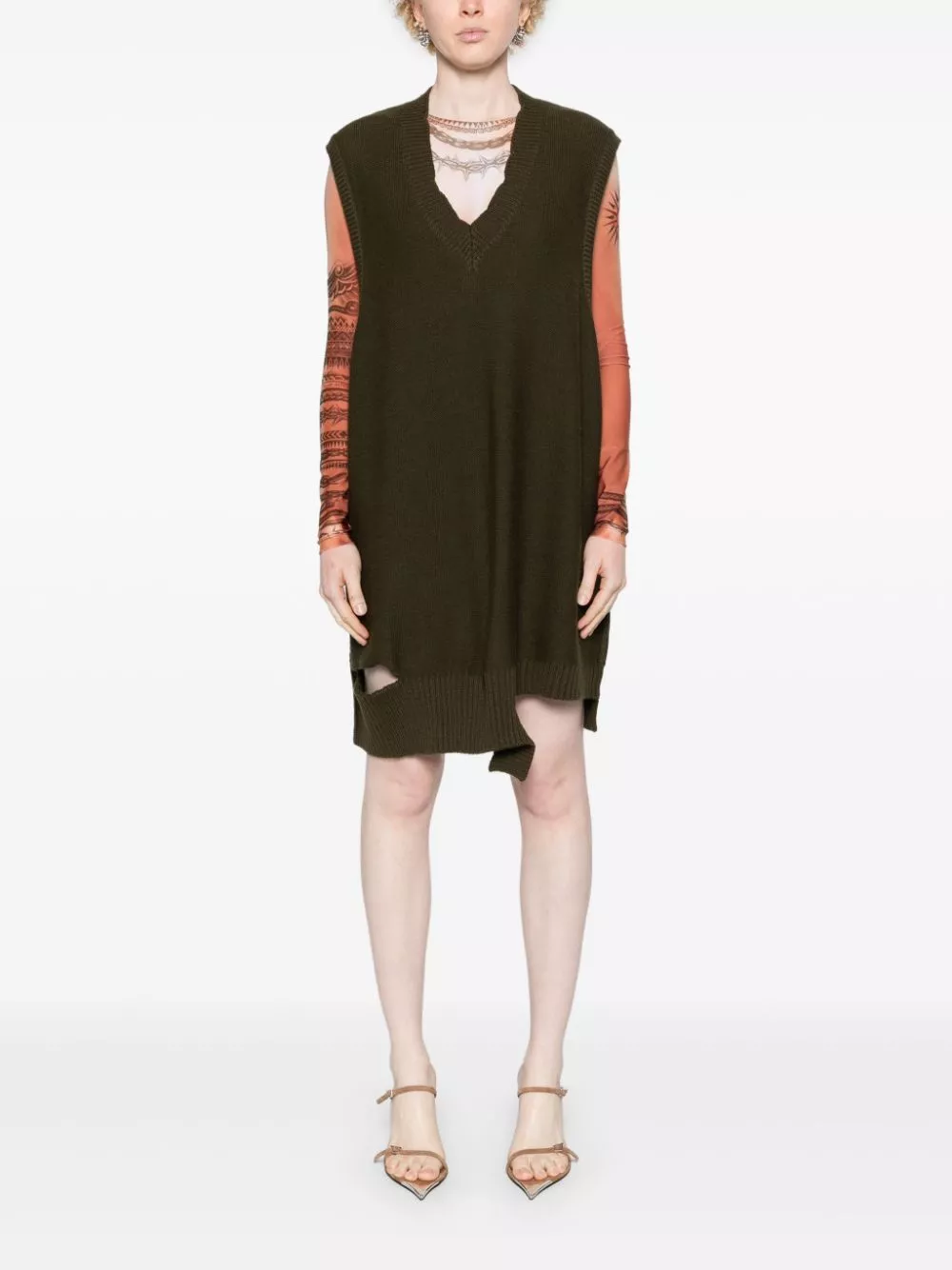 Cheap MM6 Maison Margiela sleeveless knitted minidress Women 0125