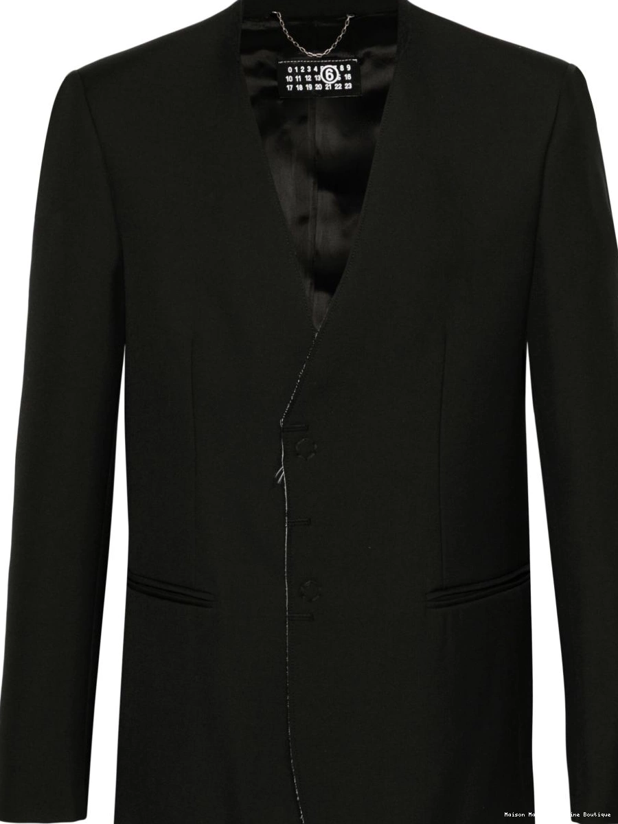 Affordable blazer single-breast Men Margiela MM6 collarless Maison 0214