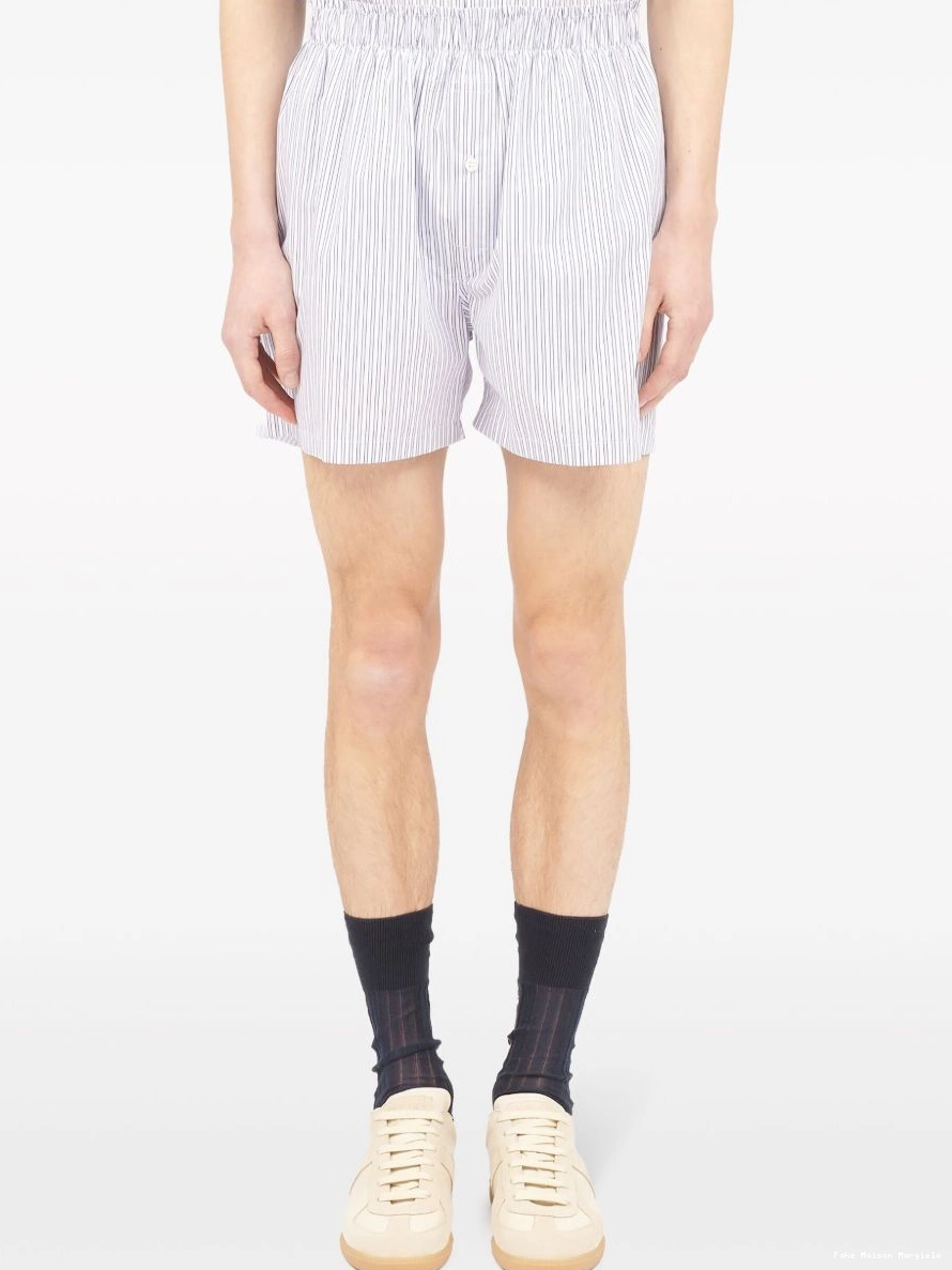 Affordable Margiela Maison Men cotton striped shorts 0218