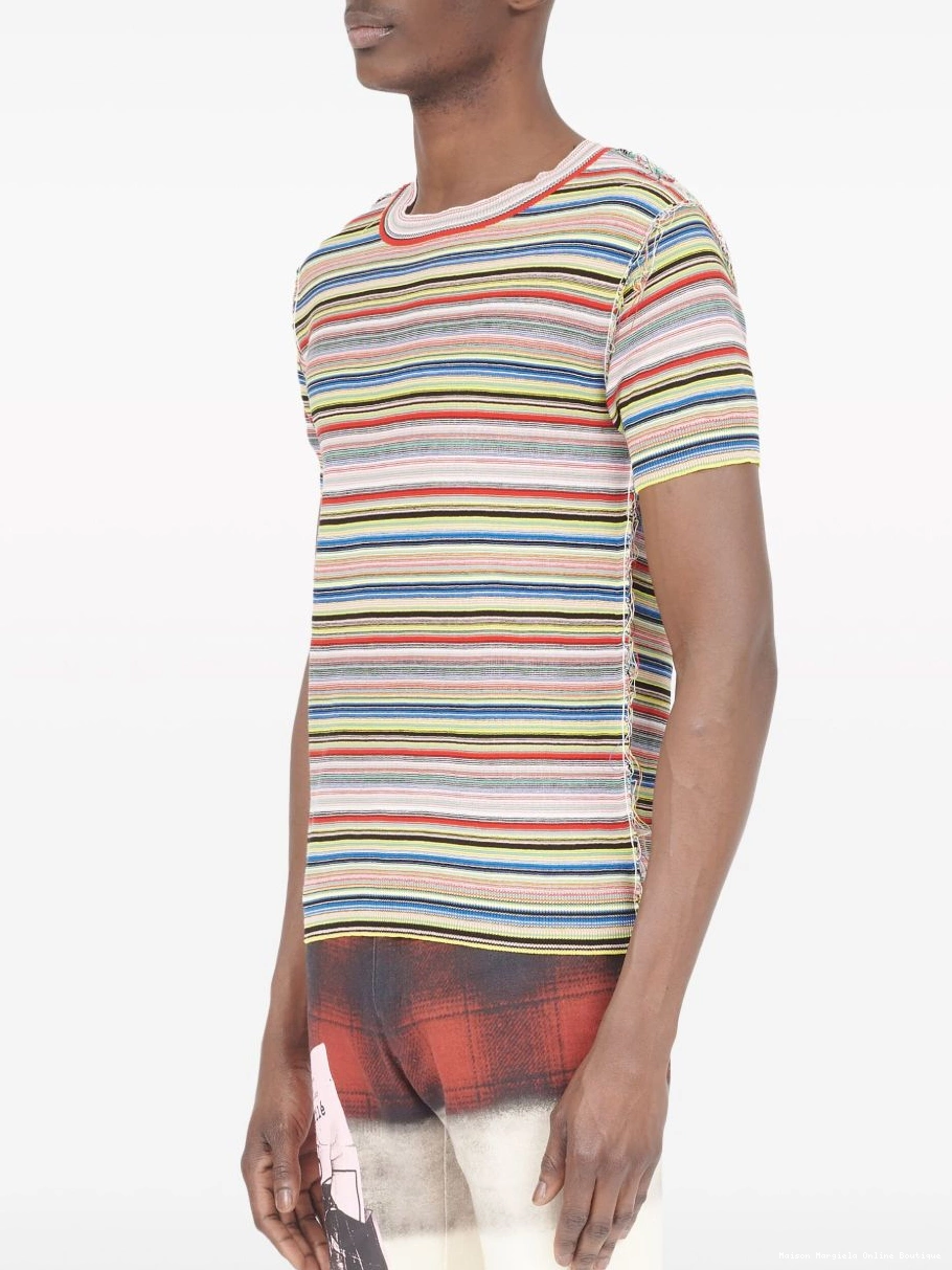 Cheap knitted striped Maison T-shirt Margiela Men 0211