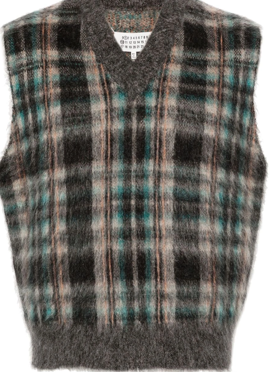 Affordable Maison vest Margiela Men checked brushed 0209