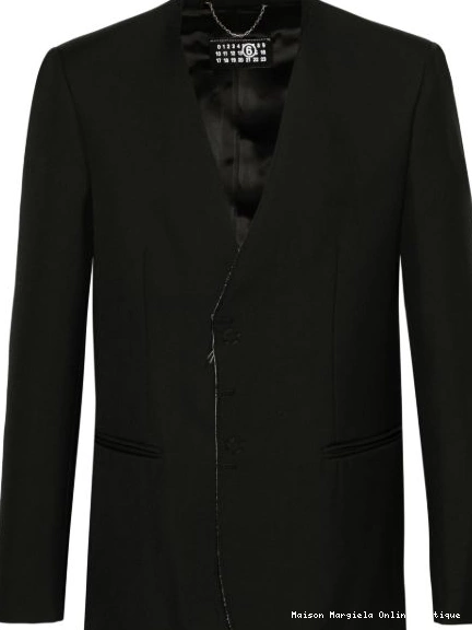 Affordable blazer single-breast Men Margiela MM6 collarless Maison 0214