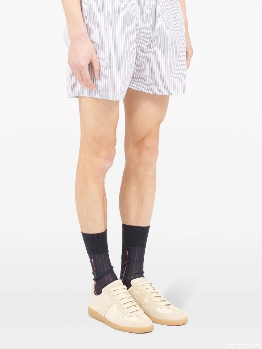 Affordable Margiela Maison Men cotton striped shorts 0218