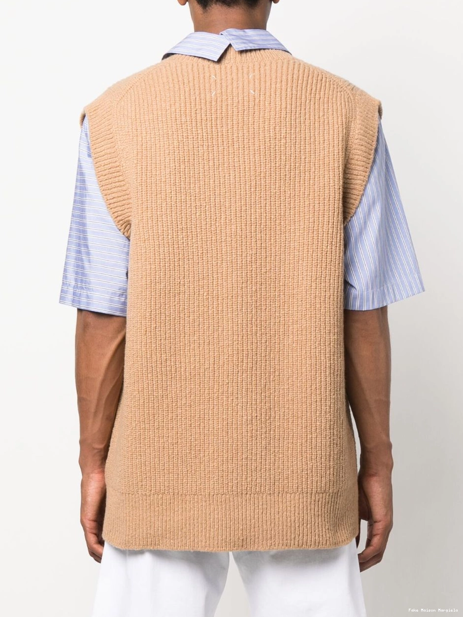 Affordable Margiela vest Men ribbed-knit V-neck Maison 0219