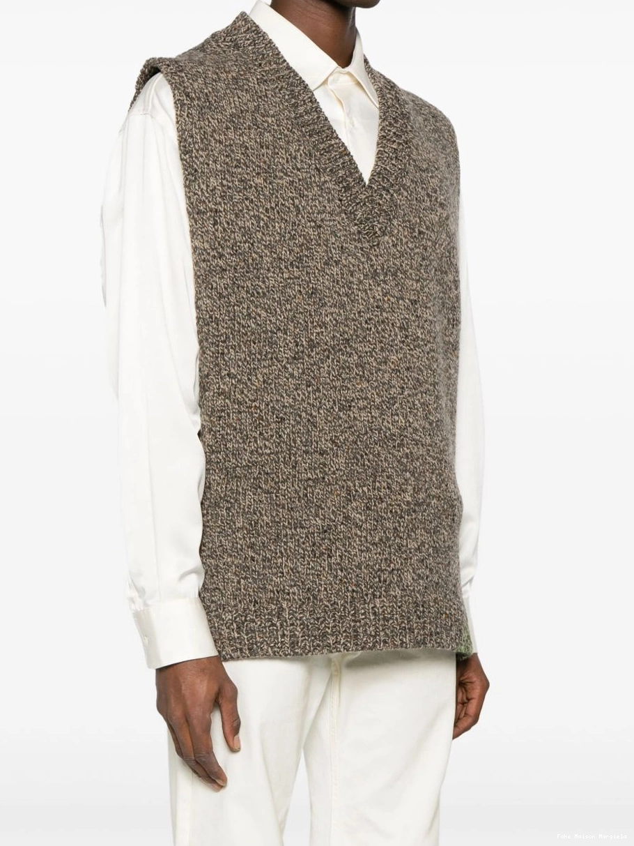 Affordable Men Margiela Maison wool-blend melange vest 0217