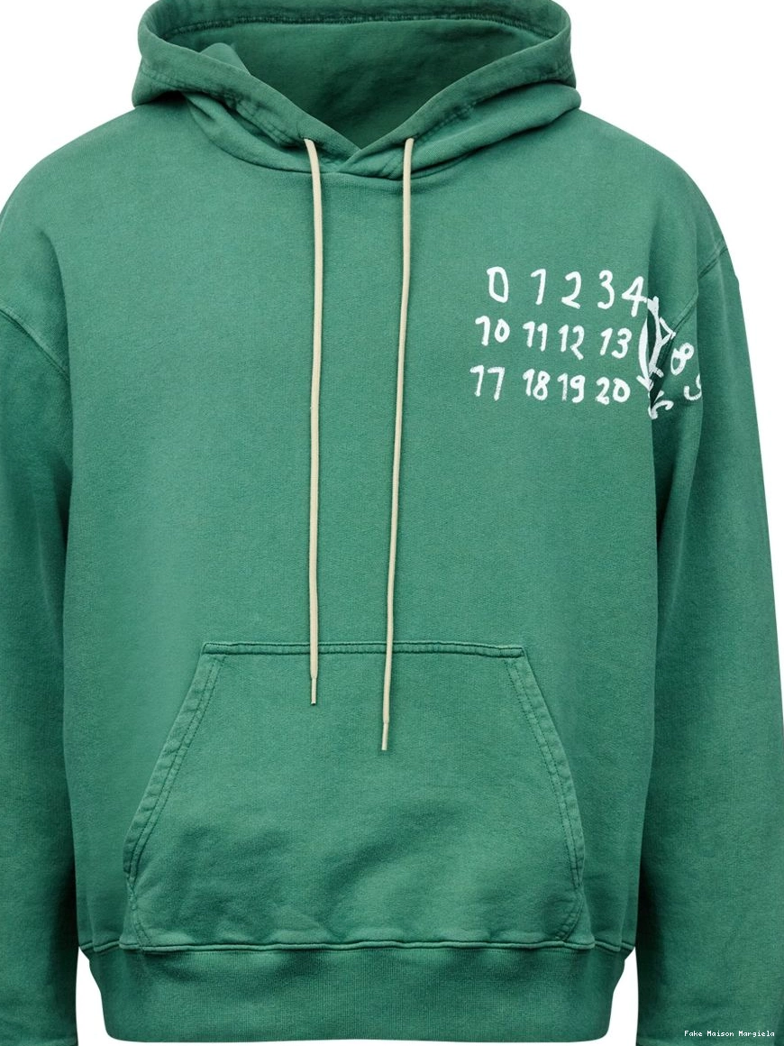 Affordable MM6 Men cotton Maison hoodie Numbers-motif Margiela 0219