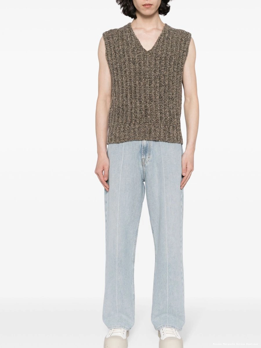 Affordable Margiela Maison Men vest V-neck chunky-knit 0213