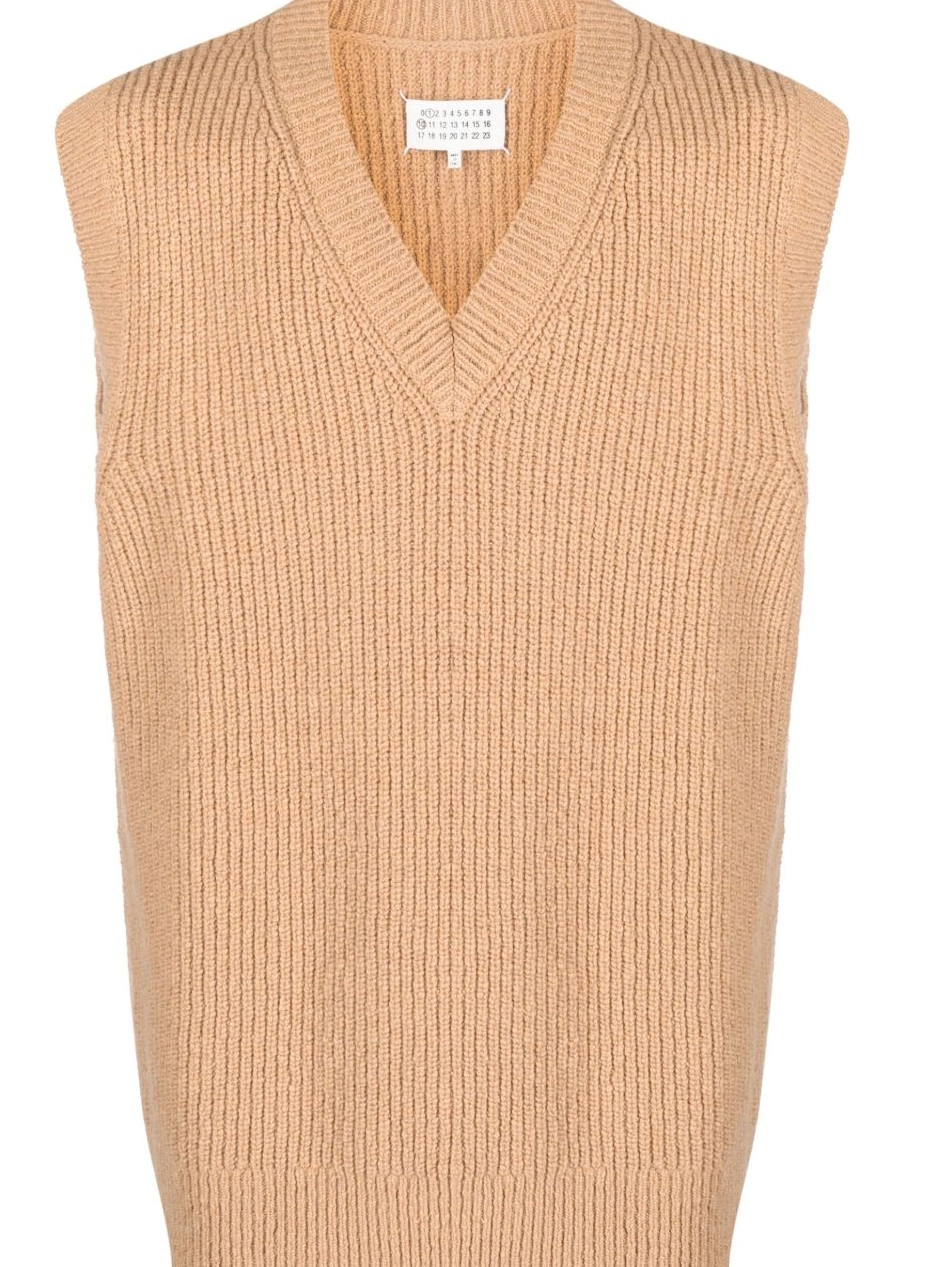 Affordable Margiela vest V-neck ribbed-knit Men Maison 0218