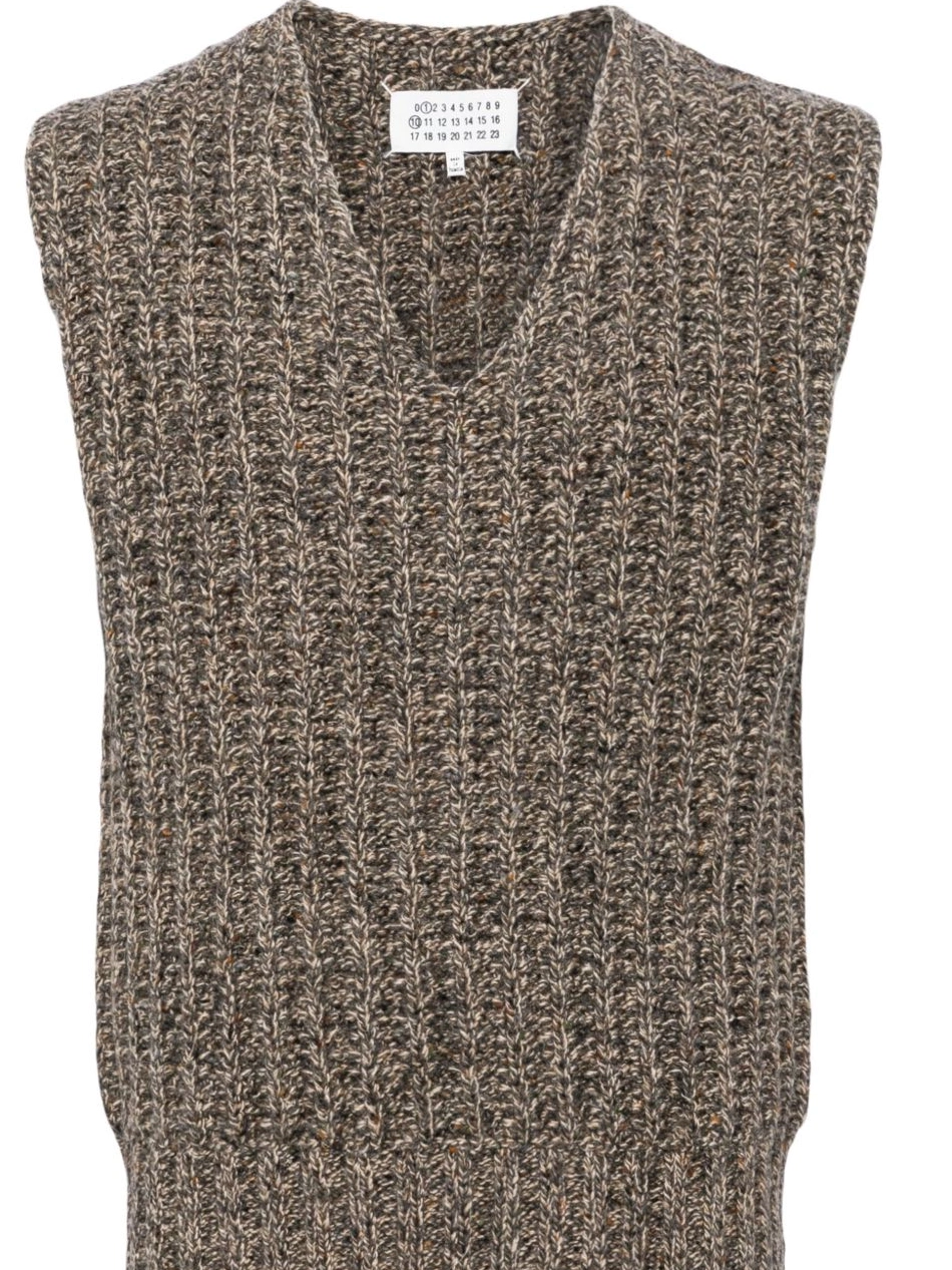 Affordable Margiela Maison Men vest V-neck chunky-knit 0213