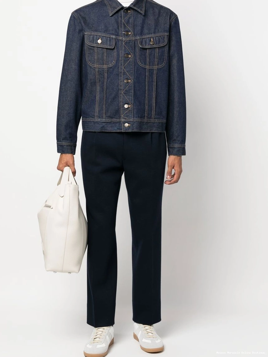 Cheap Margiela stitch-detail Maison jacket Men denim 0228