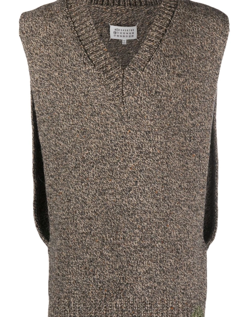 Affordable Men Margiela Maison wool-blend melange vest 0217