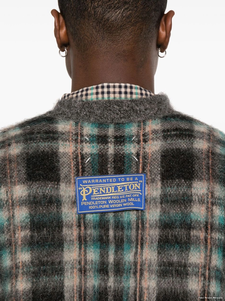 Affordable Maison vest Margiela Men checked brushed 0209