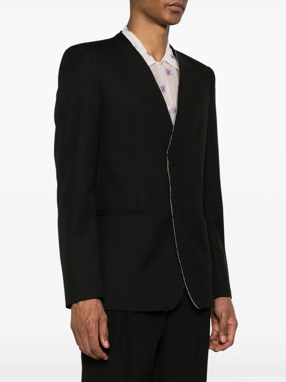 Affordable blazer single-breast Men Margiela MM6 collarless Maison 0214