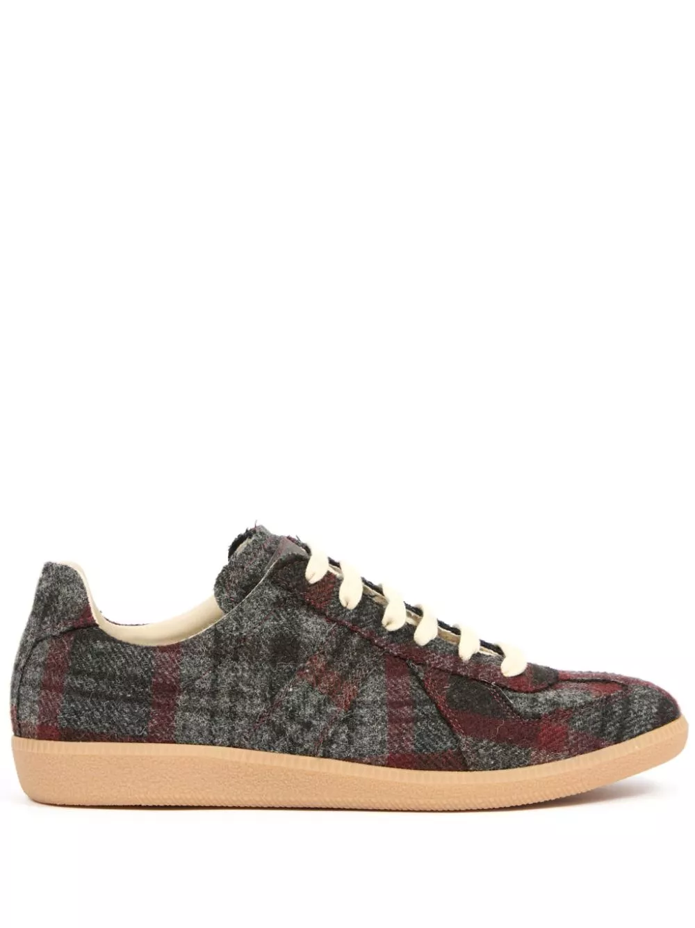 Affordable Maison Margiela Replica plaid wool sneakers Men 0201