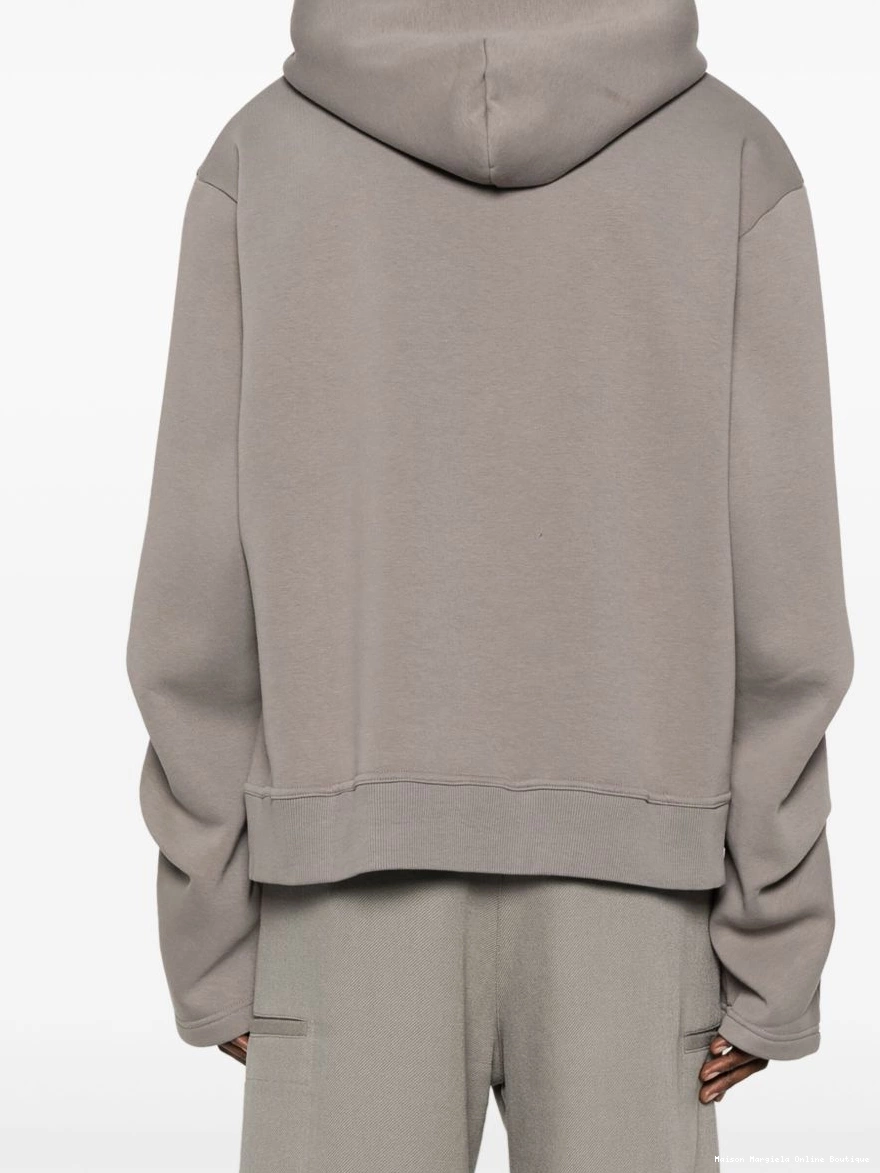 Affordable melange-effect MM6 Maison drop-shoulder Margiela hoodie Men 0213