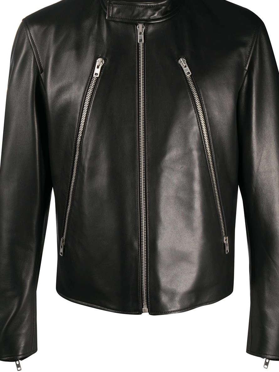 Affordable Maison mock Men neck Margiela leather jacket 0215