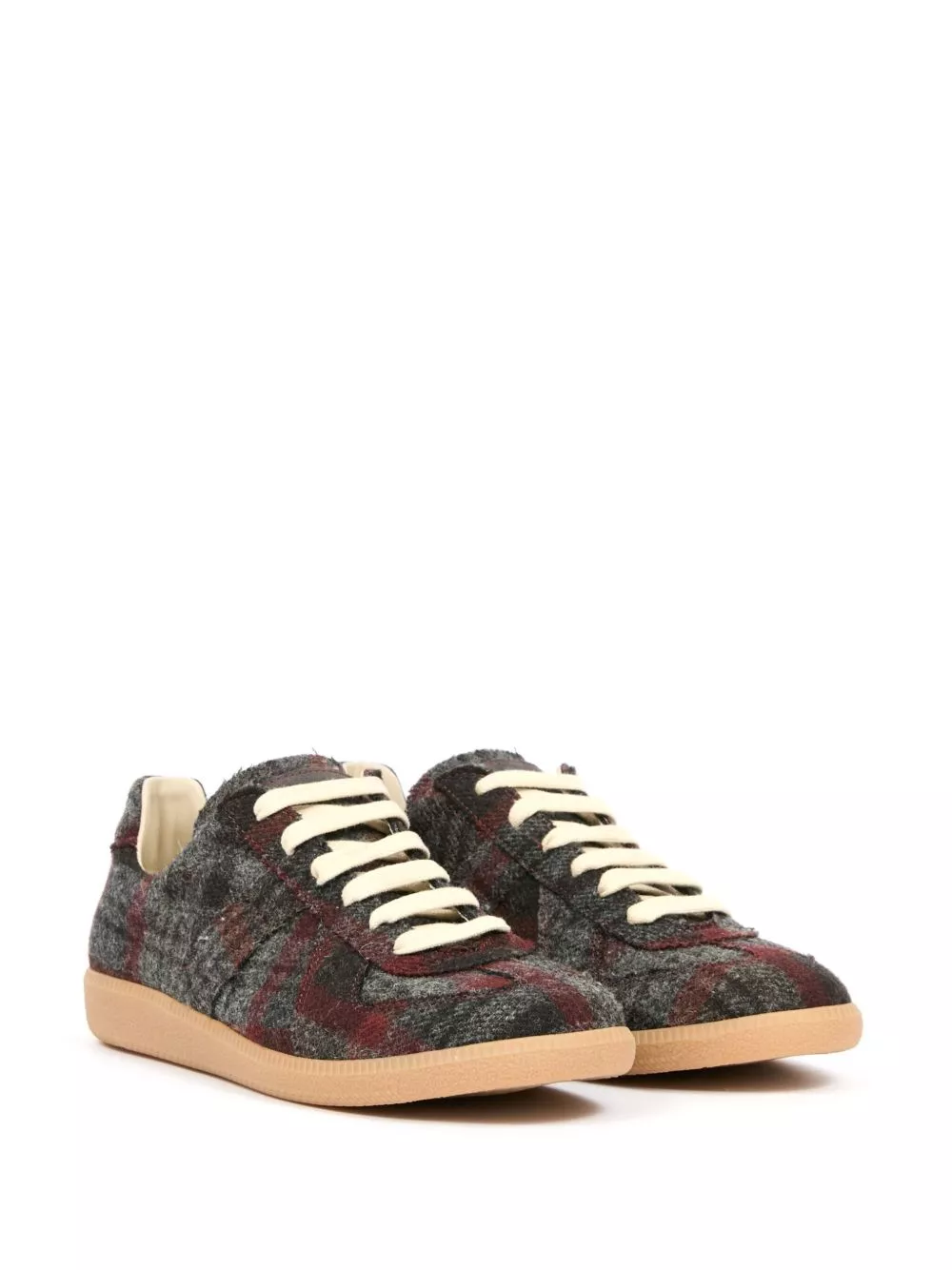 Affordable Maison Margiela Replica plaid wool sneakers Men 0201