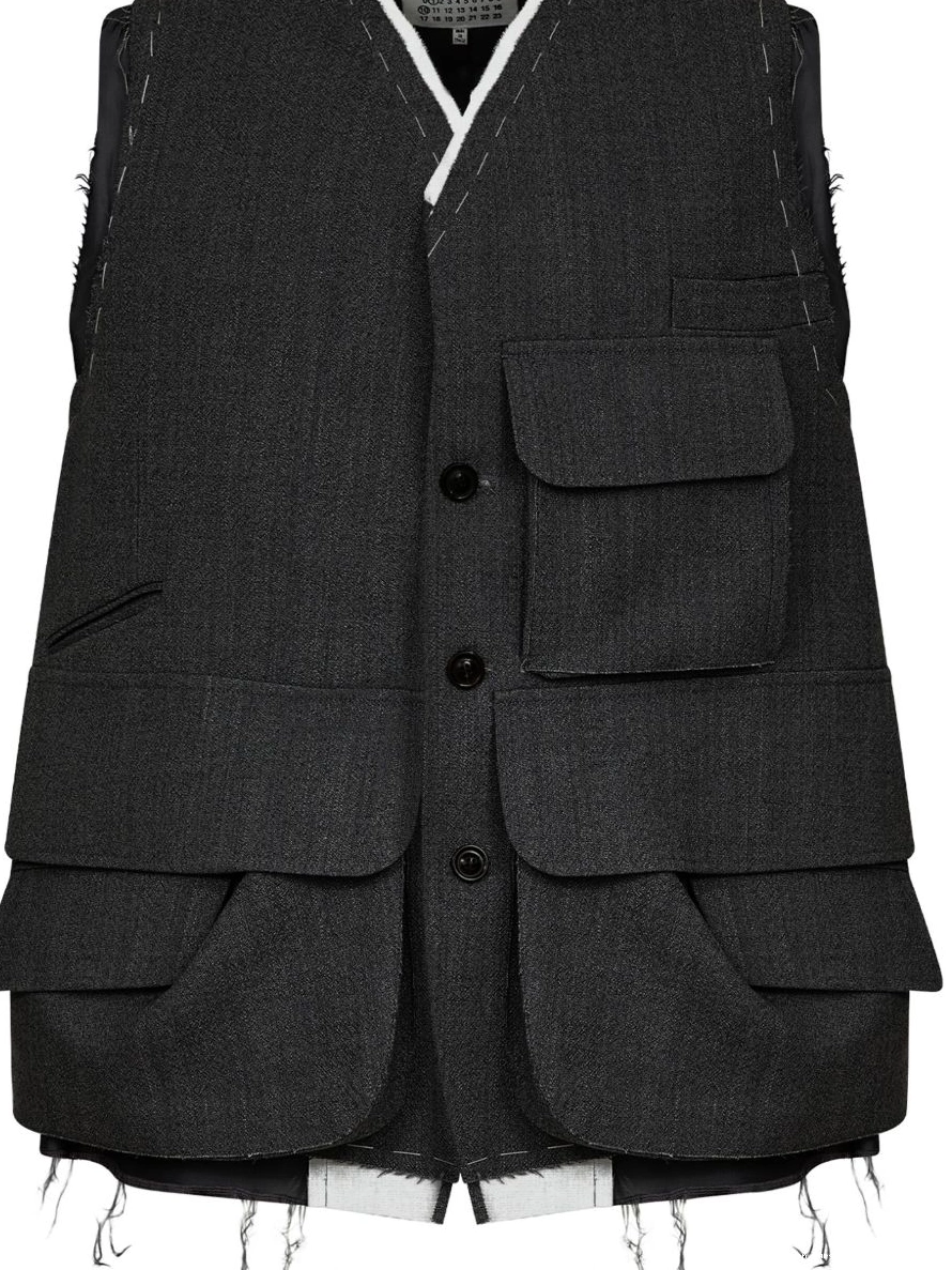 Cheap Maison Men cargo wool vest Margiela 0212