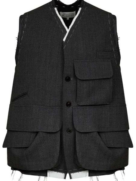 Cheap Maison Men cargo wool vest Margiela 0212