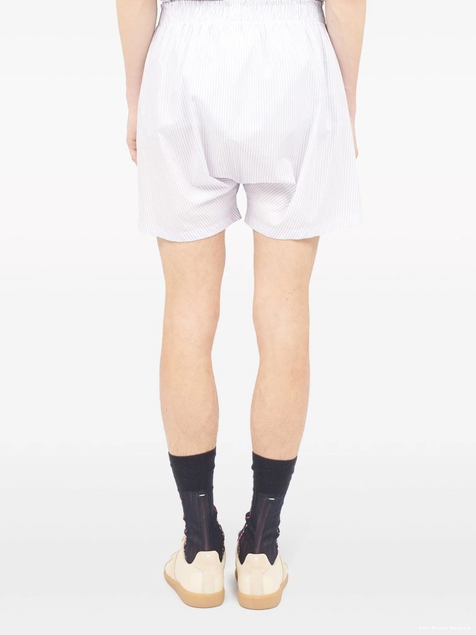 Affordable Margiela Maison Men cotton striped shorts 0218