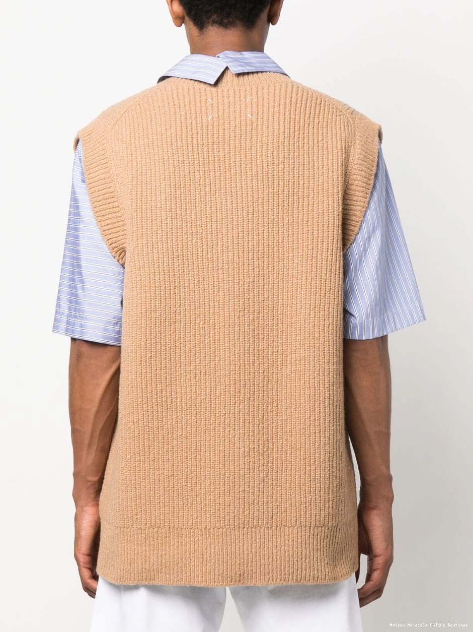 Affordable Margiela vest V-neck ribbed-knit Men Maison 0218