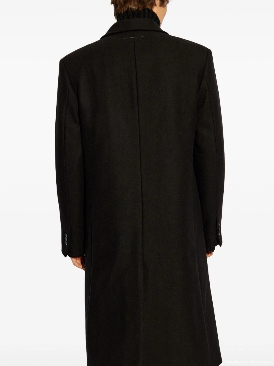 Affordable Men Maison wool single-stitch MM6 coat Margiela 0215