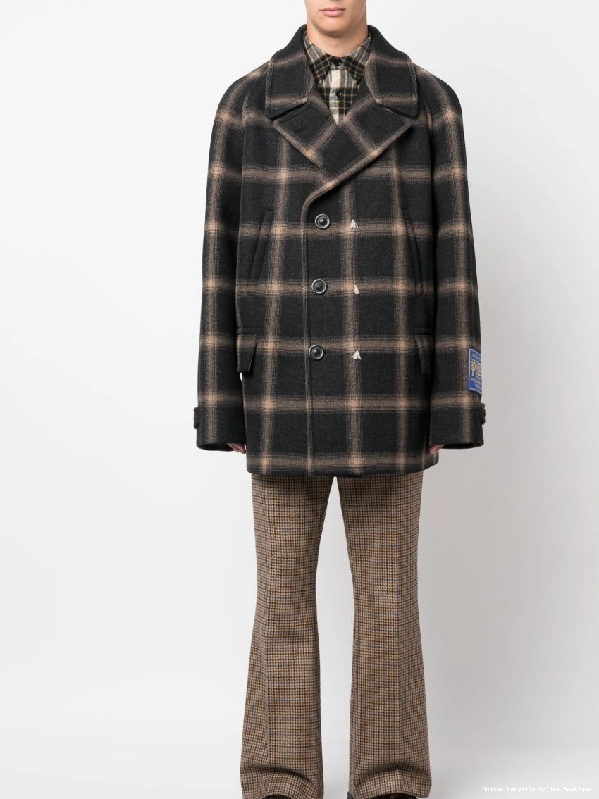 Affordable x checked peacoat Maison Pendleton Men wool Margiela 0212