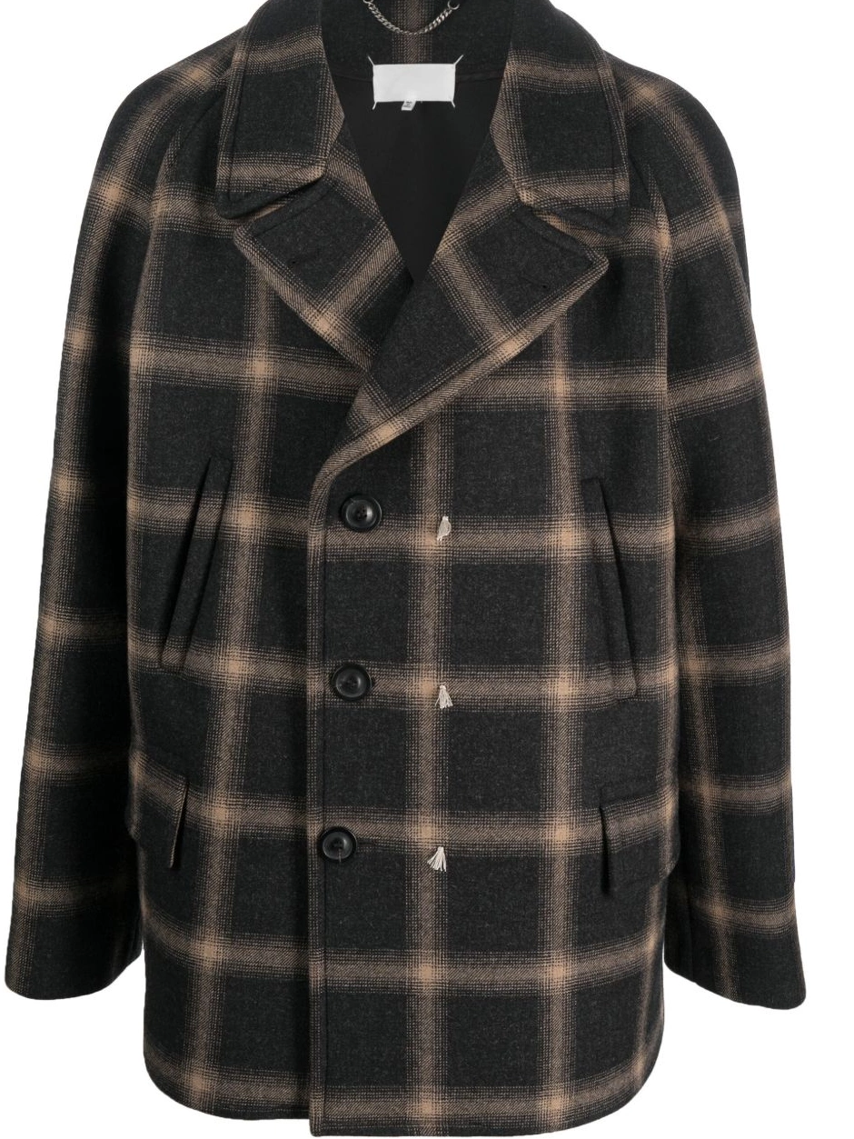 Affordable x checked peacoat Maison Pendleton Men wool Margiela 0212