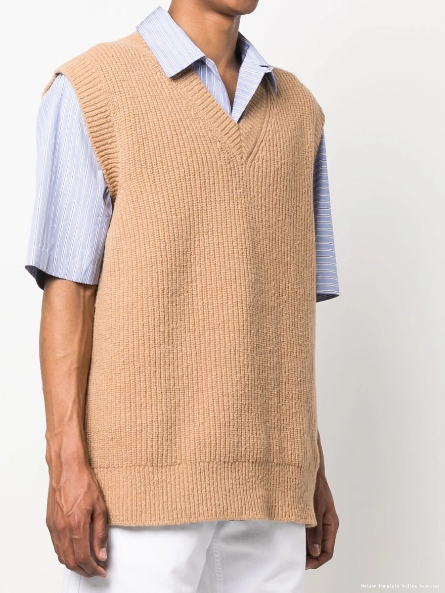 Affordable Margiela vest V-neck ribbed-knit Men Maison 0218