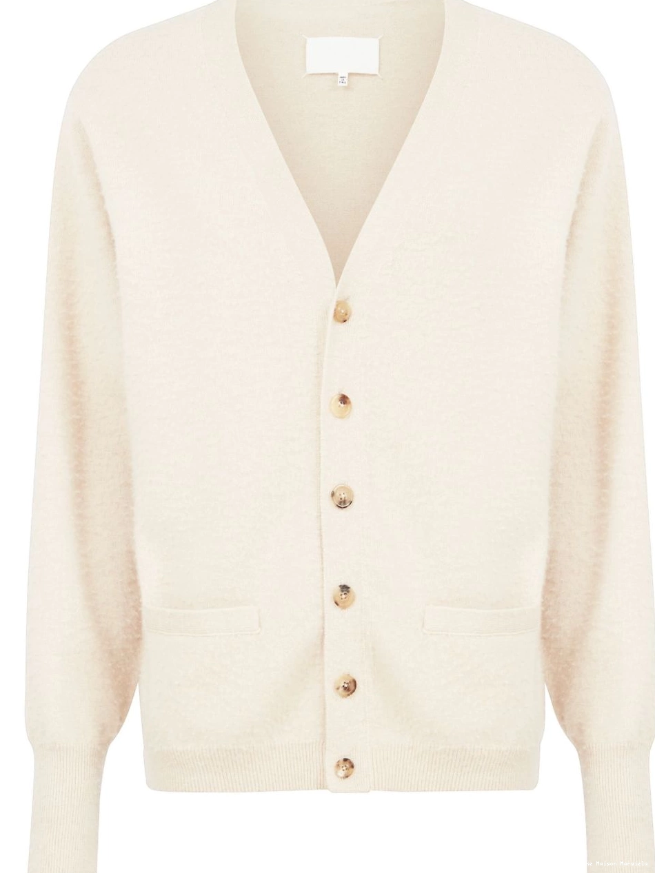 Maison Margiela V-neck cardigan Men cashmere-cotton 0307