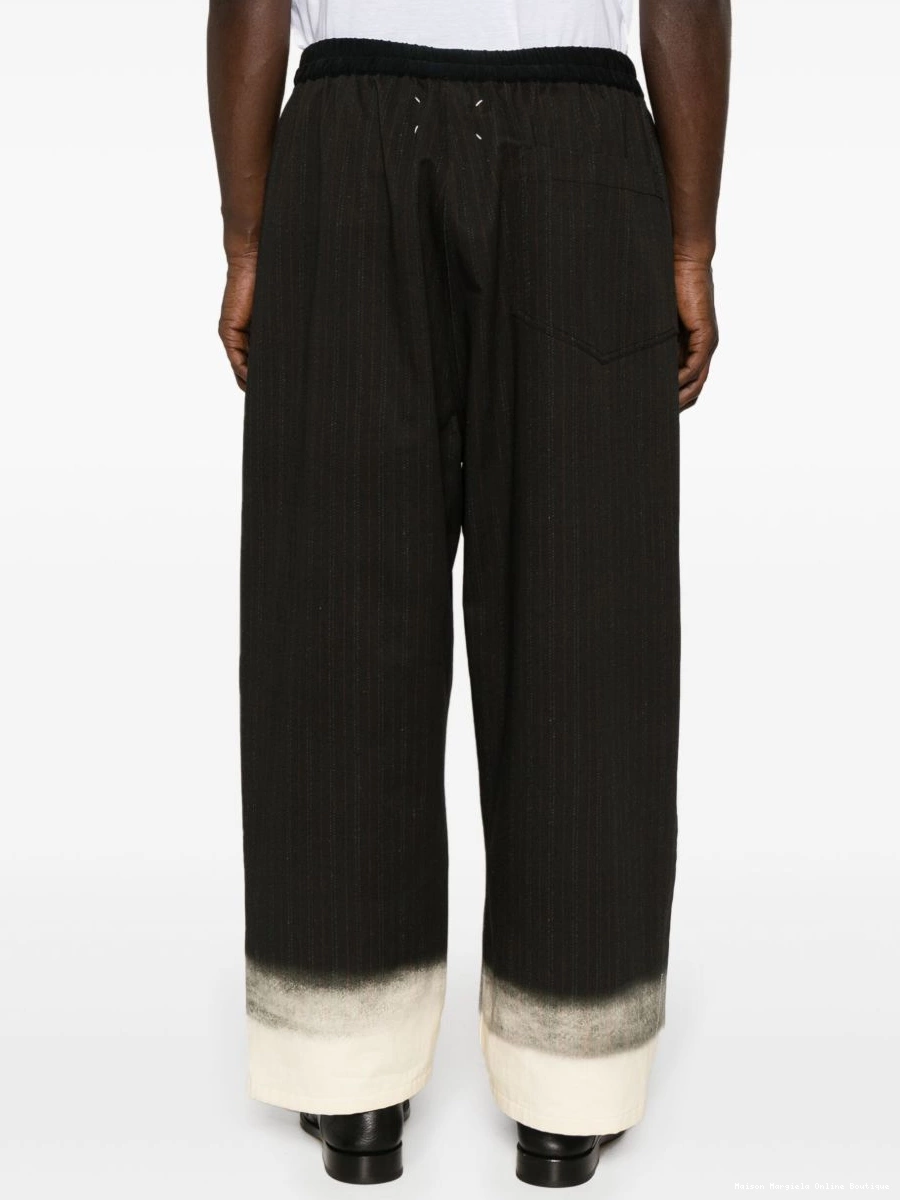 Affordable Margiela trousers Men Maison pinstriped wide-leg 0312