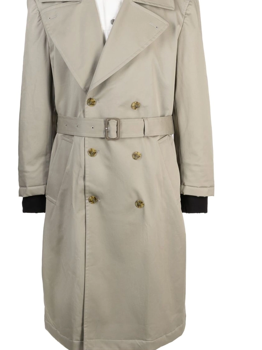 MM6 Margiela belted coat Men Maison double-breasted 0311