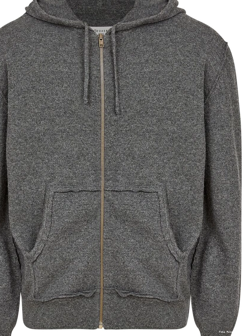 zipped hoodie Margiela Maison brushed Men 0309