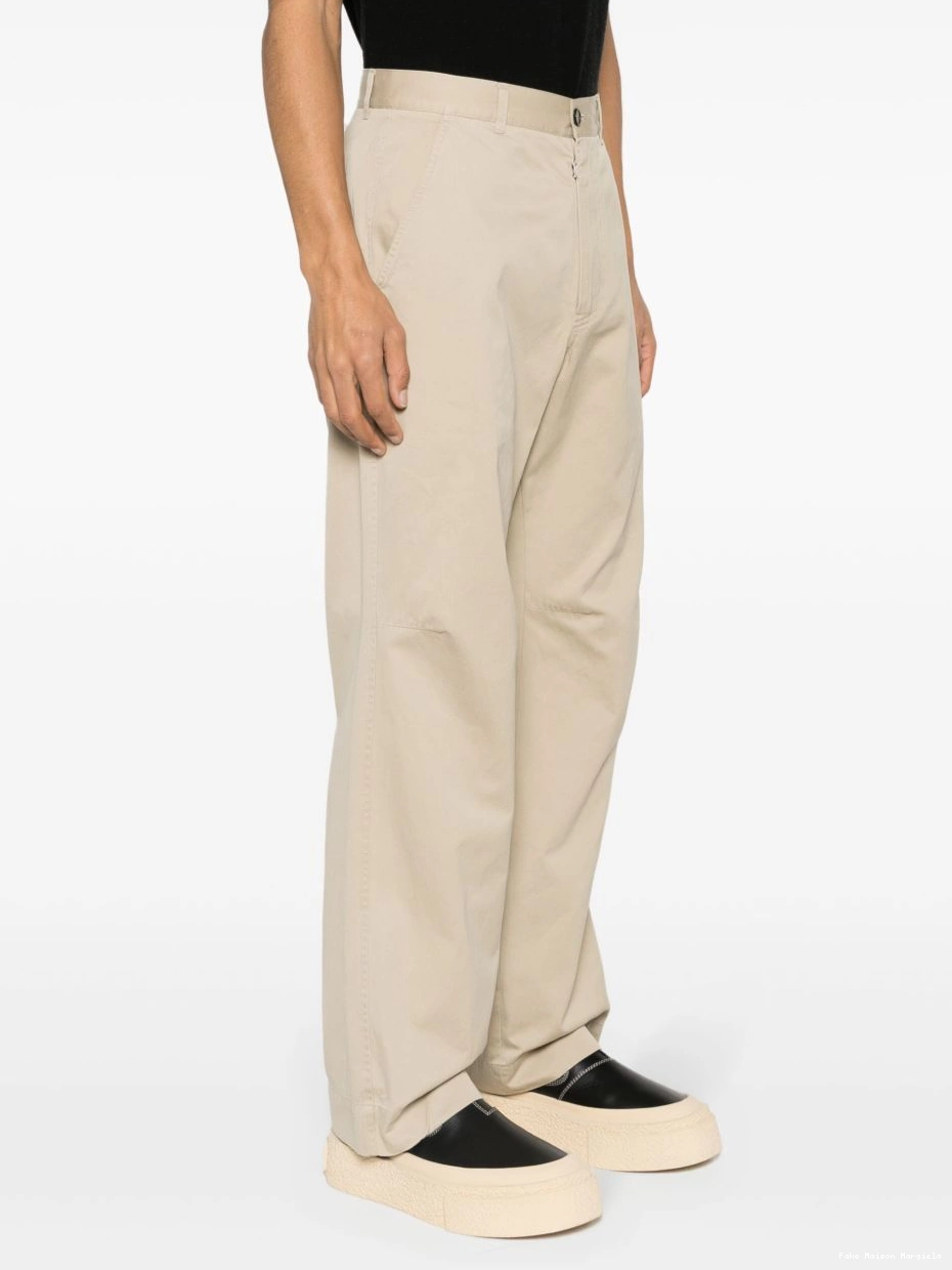 Affordable Men MM6 wide-leg trousers twill Margiela chino Maison 0307