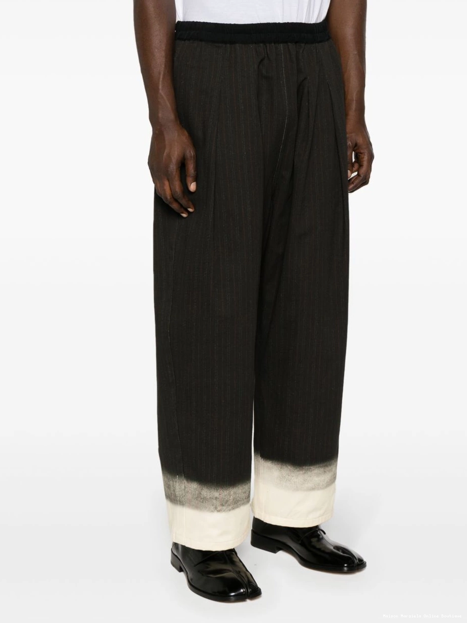 Affordable Margiela trousers Men Maison pinstriped wide-leg 0312